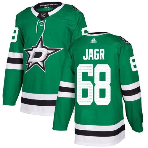 Men's Dallas Stars #68 Jaromir Jagr Green Home Authentic Stitched Hockey Jersey