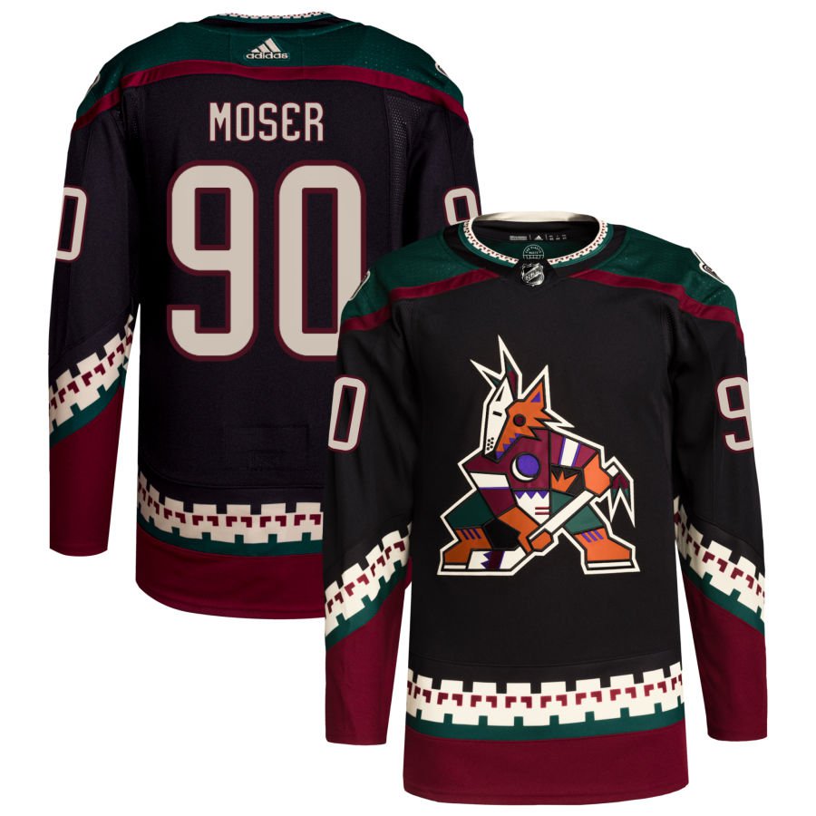 Arizona Coyotes #90 J.J. Moser Black Authentic Pro Home Stitched Hockey Jersey